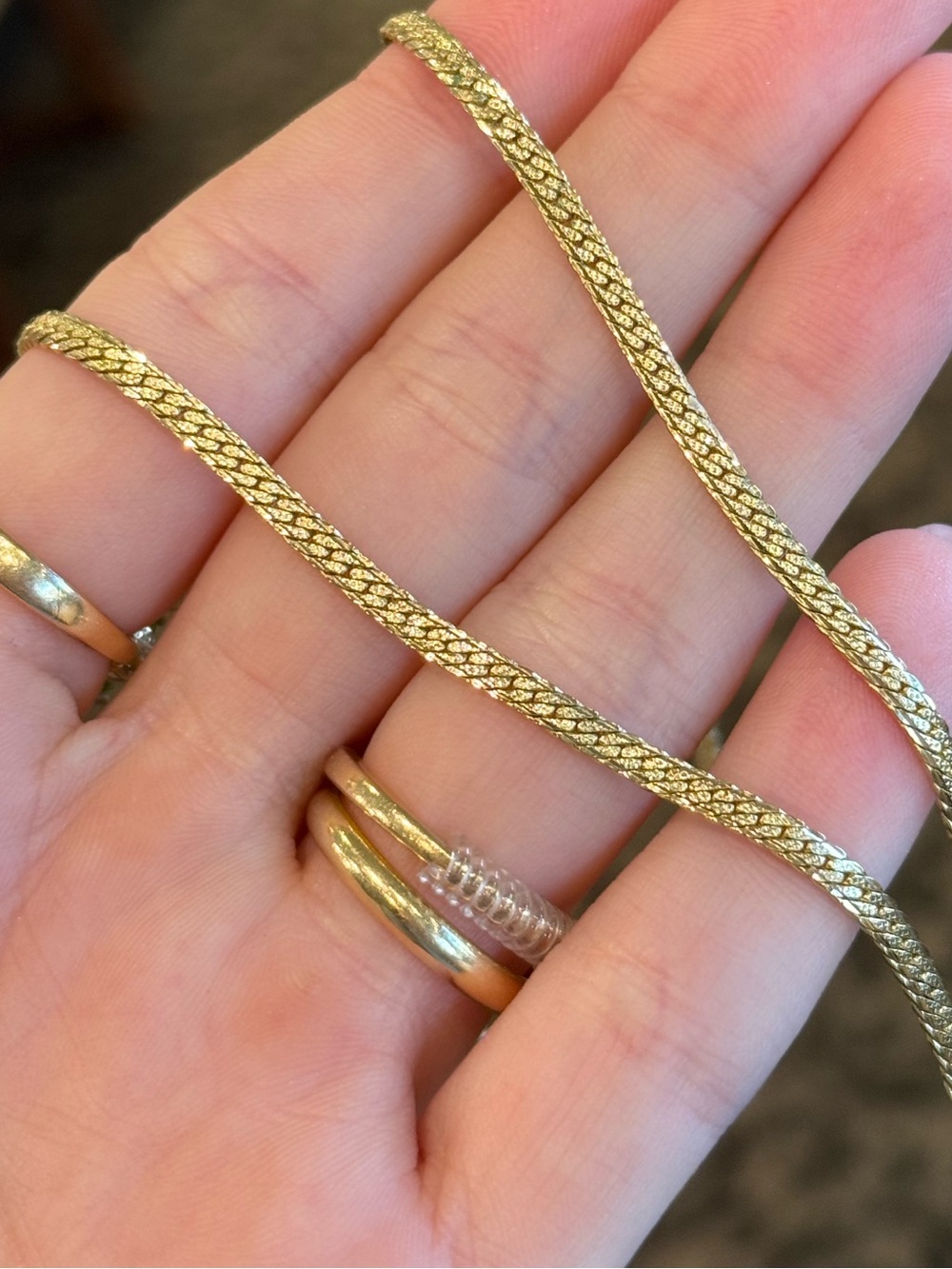 Gold plated Woven Chain Necklace 18” - Women's Jewelry